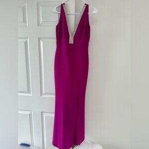 Lulu's Fuchsia Backless Dress with Silver Accents